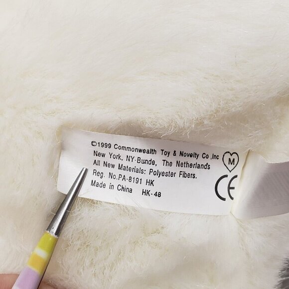 Commonwealth White Unicorn Red Green Scarf Silver Horn 1999 Rare Christmas Plush - Picture 8 of 11